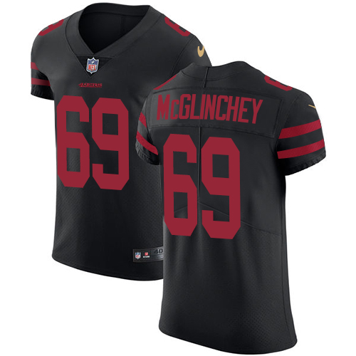 Nike 49ers #69 Mike McGlinchey Black Alternate Men's Stitched NFL Vapor Untouchable Elite Jersey - Click Image to Close